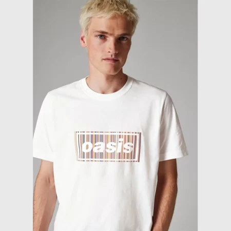 Paul Smith x Oasis White Stripe Logo Tee – Limited 2025