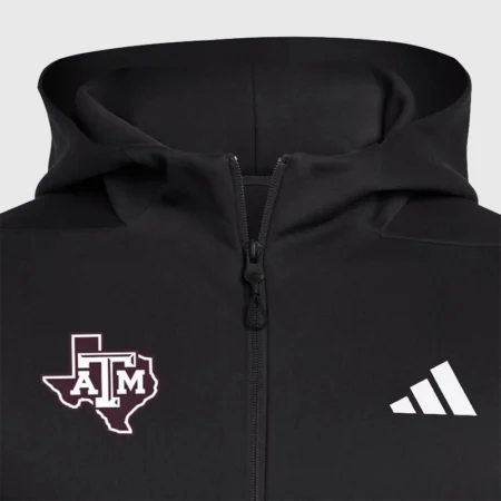 Adidas Texas A&M Aggies Full Zip Player Travel ZNE Hoodie