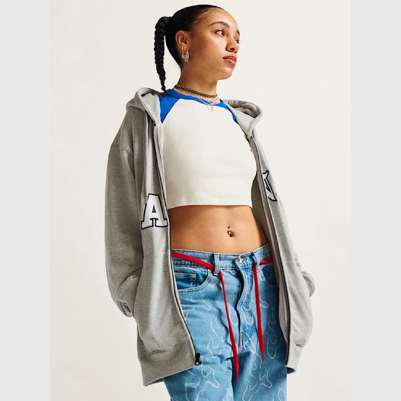 Vans Zip Up Hoodie | Vans Split Logo Zip-Up Hoodie Grey