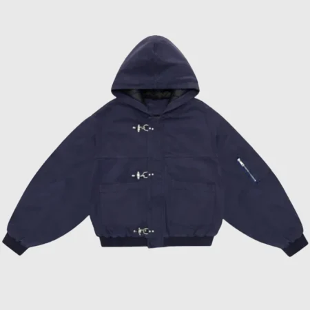 Shinzo Shige 15oz Navy Canvas Clasp Bomber Jacket - Danezon