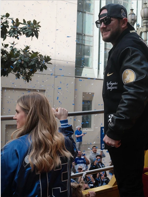Nike Dodgers World Series Letterman Jacket Black