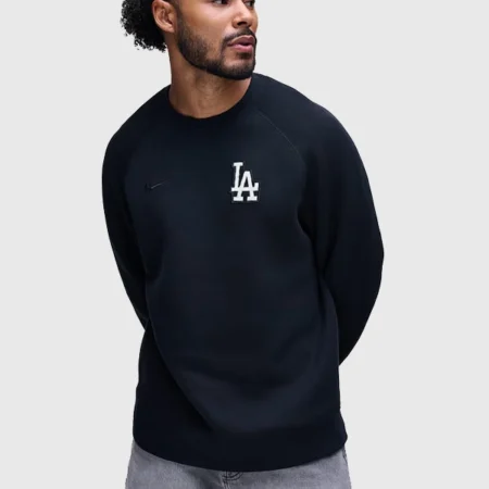 Los Angeles Dodgers Nike Tech Fleece Raglan Sweatshirt - Black