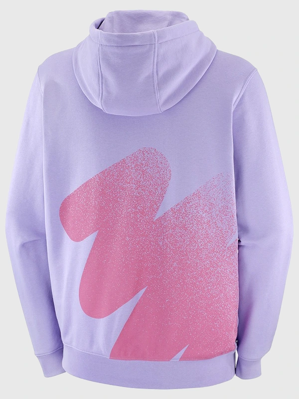 Salomon パープル マウンテンパーカー L Purple Unisex Milano Cortina 2026 Salomon Logo Graphic Hoodie