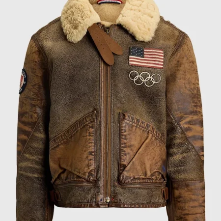 Olympics Polo Ralph Lauren Team USA Leather Flight Jacket