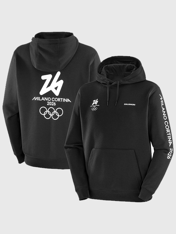 Black Unisex Milano Cortina 2026 Salomon Logo Graphic Hoodie