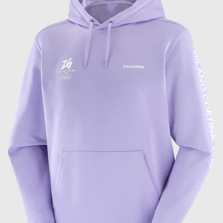 Purple Unisex Milano Cortina 2026 Salomon Logo Graphic Hoodie