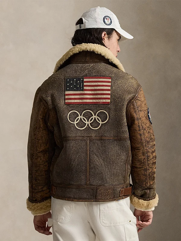 Olympics Polo Ralph Lauren Team USA Leather Flight Jacket