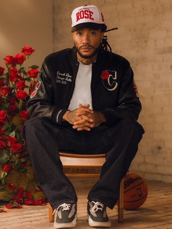 Chicago Bulls Rose セットアップ Derrick Rose Chicago Bulls Retirement Letterman Full-Snap Jacket