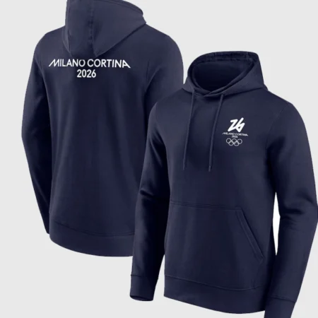 Winter Olympics Milano Cortina Front & Back Logo Navy Hoodie