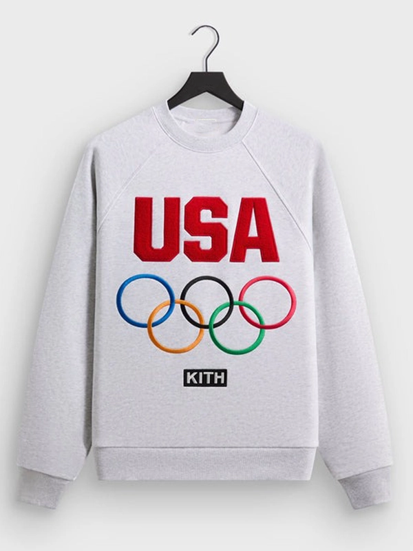 Team USA Kith Raglan Nelson Crewneck Sweatshirt - Grey