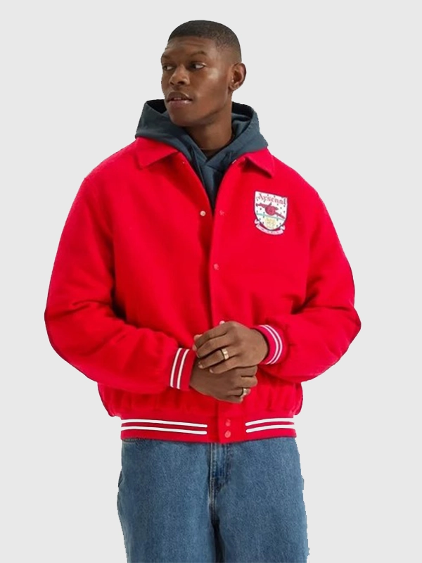 Arsenal Essentials Wool Varsity Jacket - Red