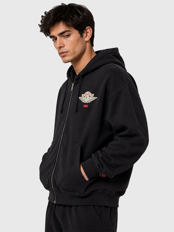 Lサイズ Levi's® × Jordan Fuii-Zip Hoodie Levi's x Jordan Full-Zip Hoodie Black