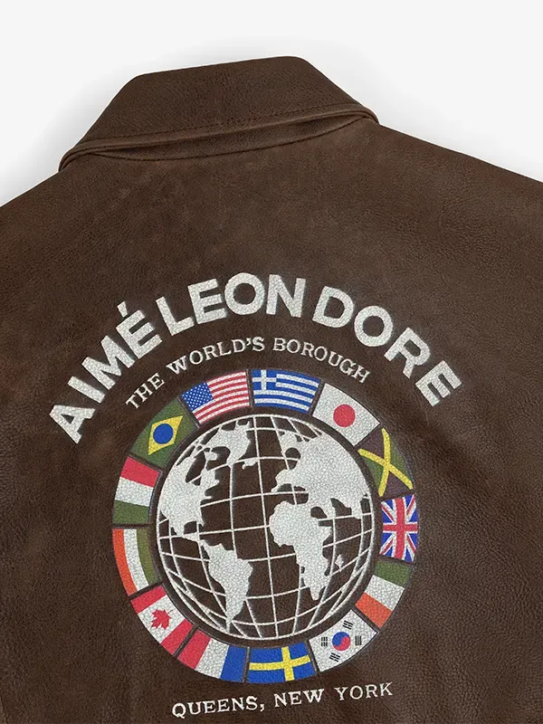 ALD World's Borough 2026 Brown Leather Flight Jacket