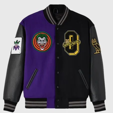 【JOKER】スクーカム Light Varsity Jacket OVO Batman x The Joker Split Varsity Jacket