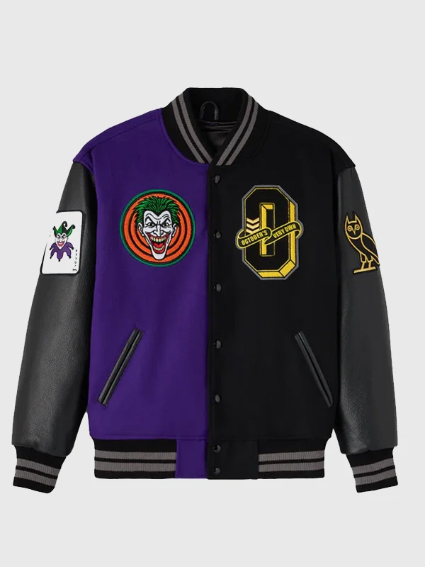 ジャケット・アウター joker OVO Batman x The Joker Split Varsity Jacket