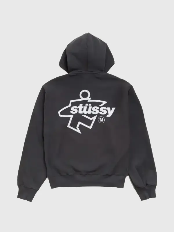 Stussy Surf Size Zip Hoodie Black & Blue