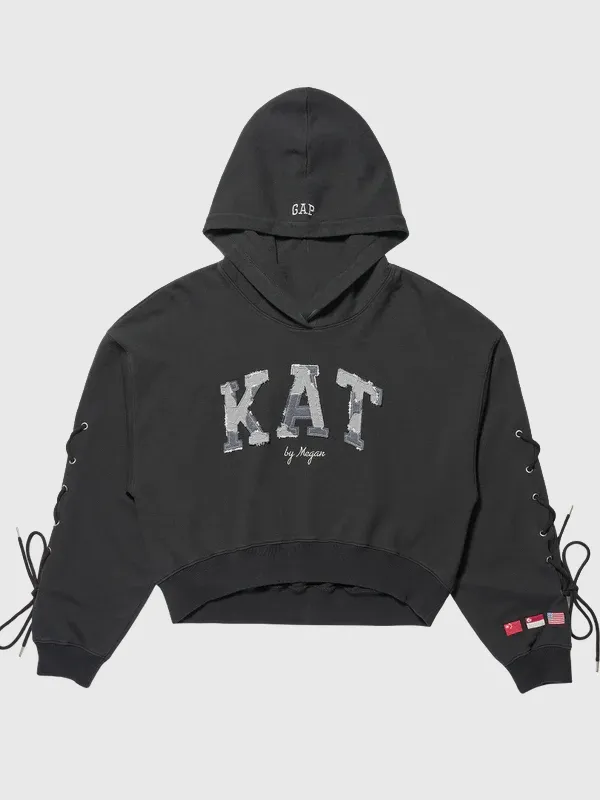 トップス BIBIY MEGAN LAME HOODIE Gap x Katseye Megan Hoodie | Gap Megan Black Hoodie
