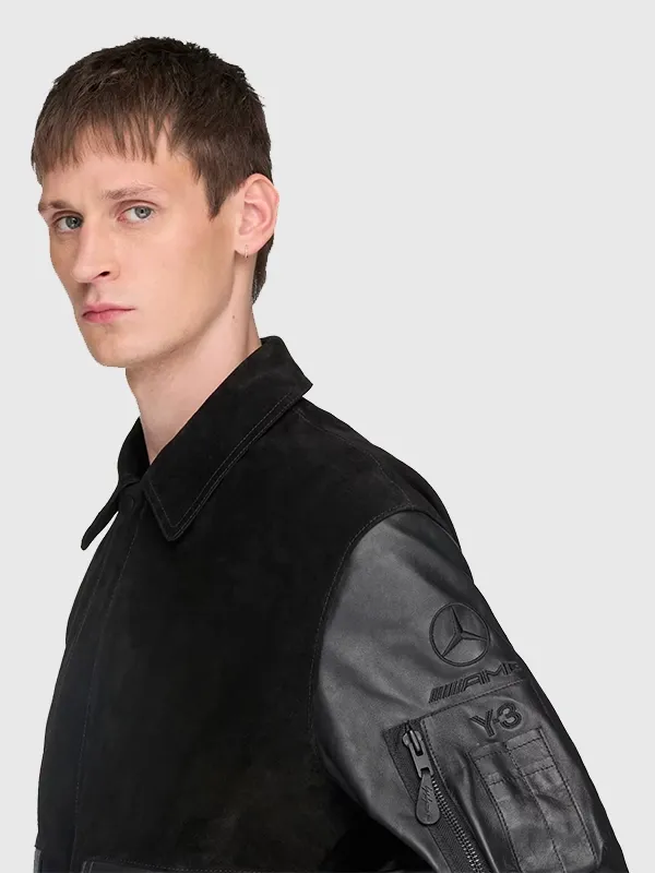 Y-3 x Mercedes Adidas Leather Racing Jacket - Danezon
