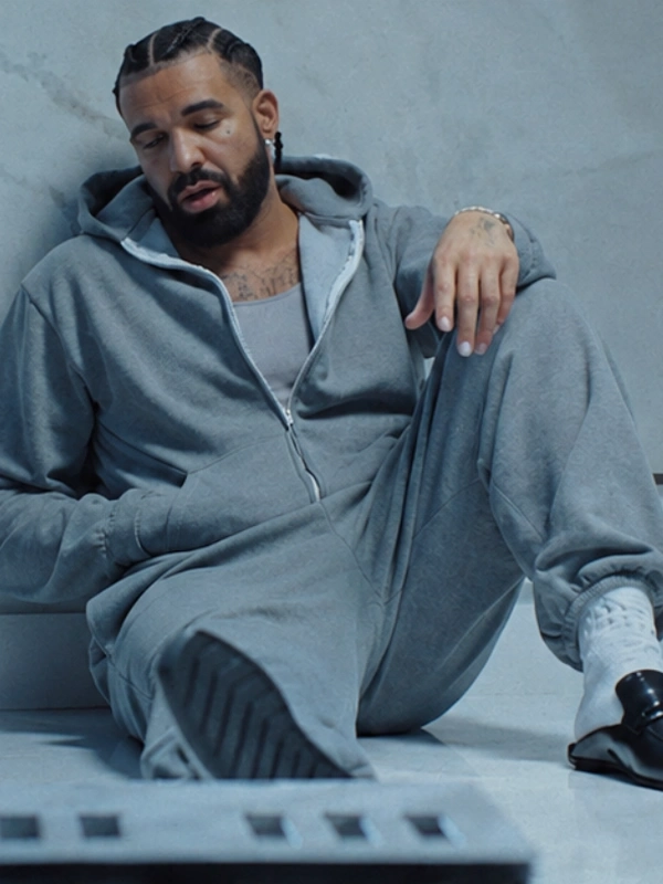 Iceman Drake Album Janice STFU Grey Zip-Up Hoodie Tracksuit