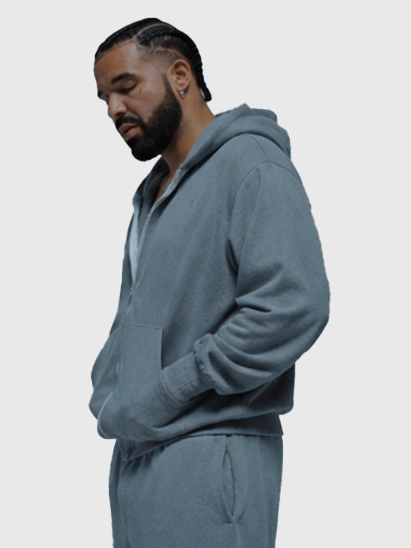 Iceman Drake Album Janice STFU Grey Zip-Up Hoodie Tracksuit
