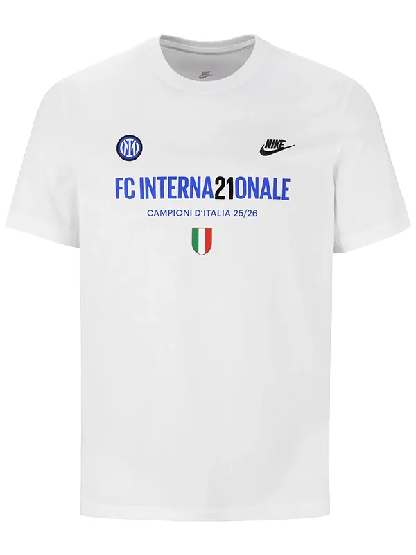 新品❗️未使用❗️最新Nike Internazionale Milano シャツ Nike Inter Milan 2025/26 Campioni d'Italia White T-Shirt - Danezon