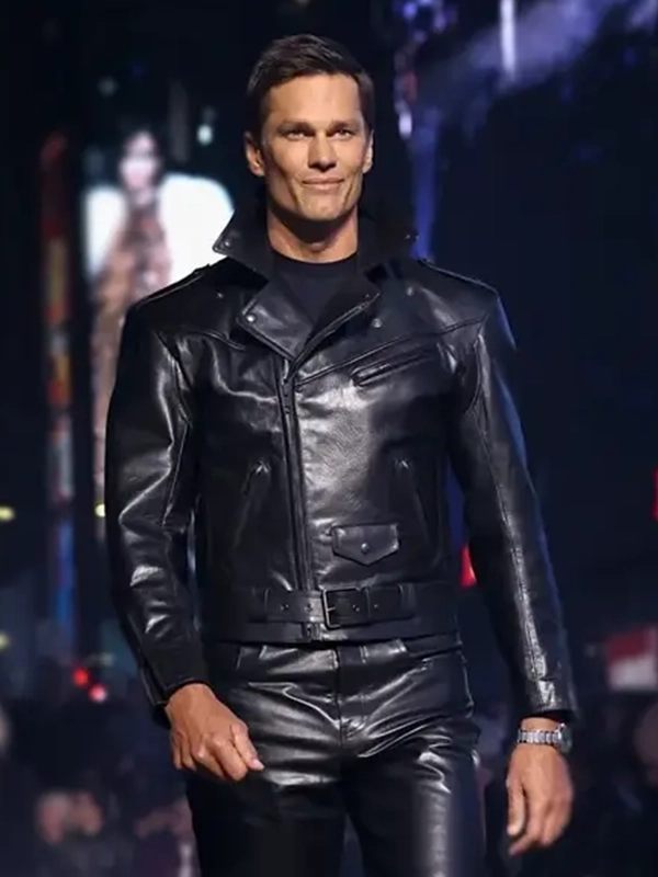 Gucci Debut Tom Brady Black Leather Jacket - Danezon