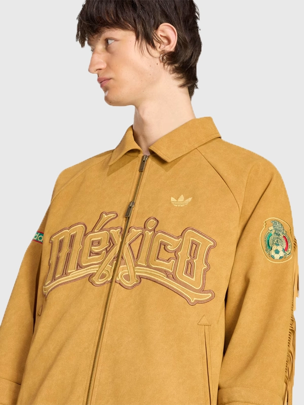 Adidas Mexico 26 Brown Suede Fringe Leather Jacket