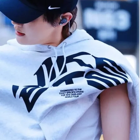 JHope Nike x BTS Hoodie - JHope Nike BTS Grey Fleece Hoodie