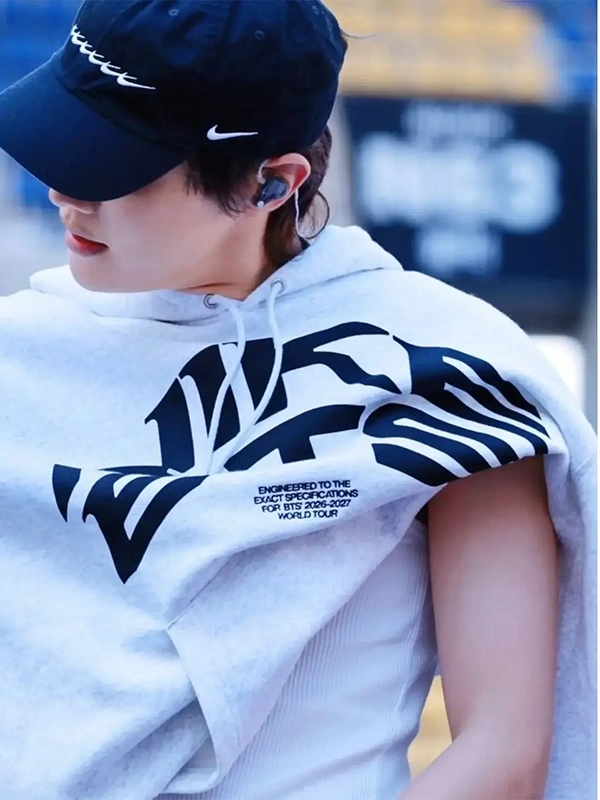 JHope Nike x BTS Hoodie - JHope Nike BTS Grey Fleece Hoodie