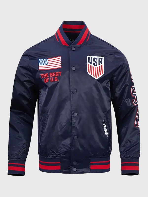 Pro Standard World Cup 2026 USMNT Classic Navy Satin Jacket