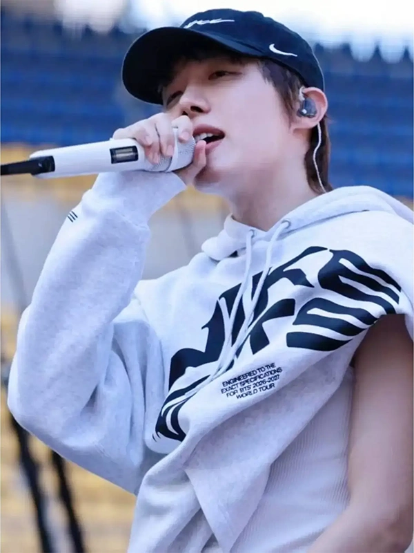 JHope Nike x BTS Hoodie - JHope Nike BTS Grey Fleece Hoodie