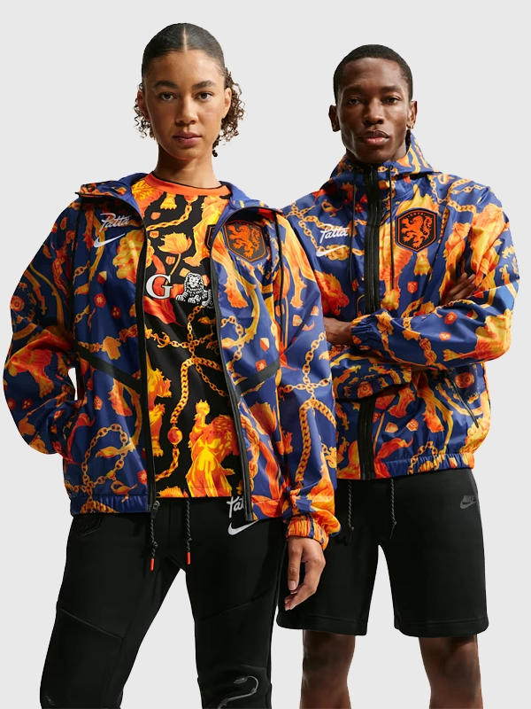 【希少】ドルトムント×NIKE コラボ　ナイロンジャケット　フード付き収納可能 Unisex Netherlands Anthem Jacket by Nike x Patta