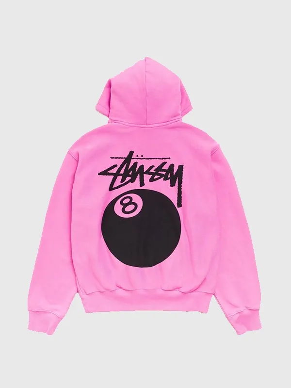 Stussy 8ボールグラフィック パーカー XL ピンク Stussy 8 Ball Hoodie Garment Dyed Fleece Pullover Unisex