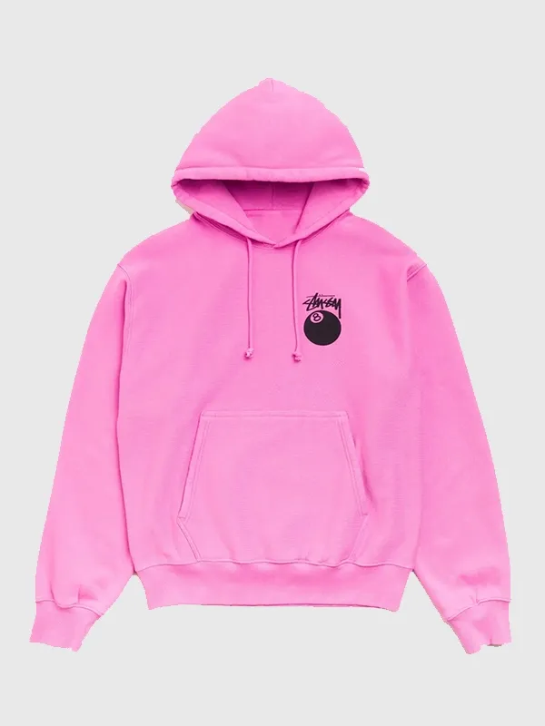 Stussy 8 Ball Hoodie Garment Dyed Fleece Pullover Unisex