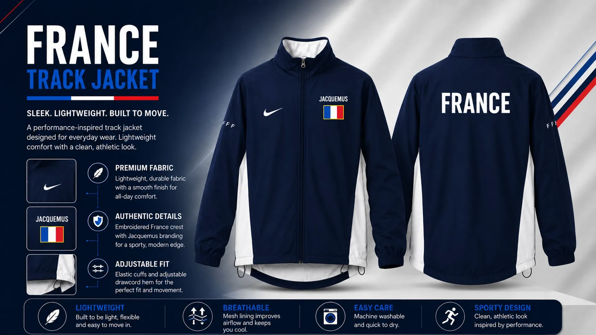 Jacquemus x Nike France Unisex Track Jacket - Danezon