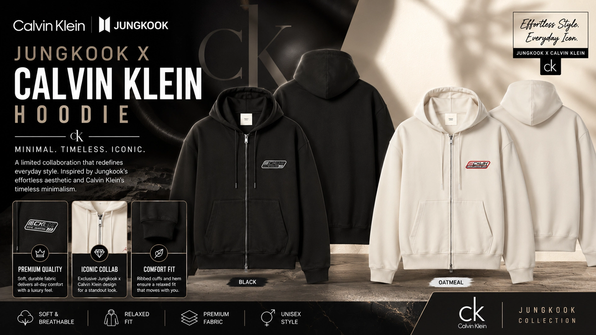 BTS ジョングク   ckjk フーディー Jungkook x Calvin Klein Hoodie | CK JK Zip-Up Hoodie